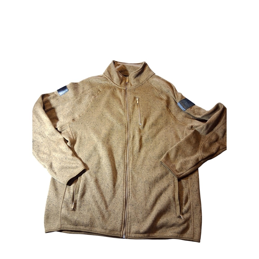 Grunt Style Mens 2XL Full Zip Fleece Jacket Coyote Brown Heather Tactical Layer